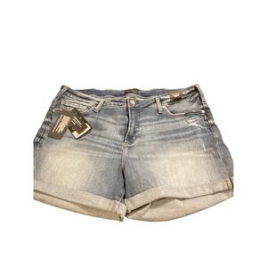 Silver Jeans Co Womens Suki Short Curvy Fit Mid Rise Eco Friendly Denim Size 18W